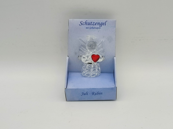 Glas Engel mit Geburtsstein  - Juli (C)